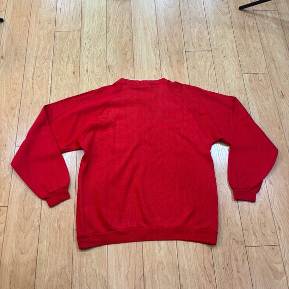 Disney Wear Mickey Embroidered Red V Neck Sweater Made USA Men's Size XL VTG - Picture 2 of 7